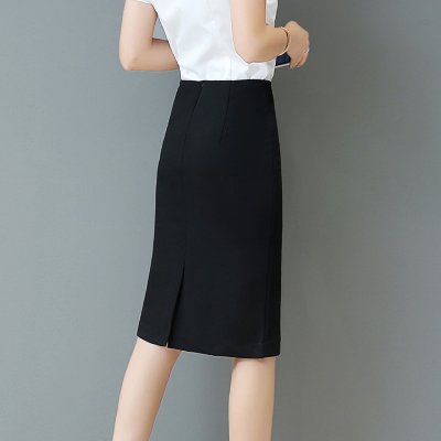 夏季职业裙时尚高腰过膝半身裙中裙弹力一步裙包臀裙中长款正装裙