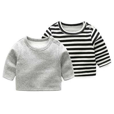 婴儿上衣服0岁1女童3男童宝宝秋冬加厚保暖2卫衣6打底衫春秋装t恤