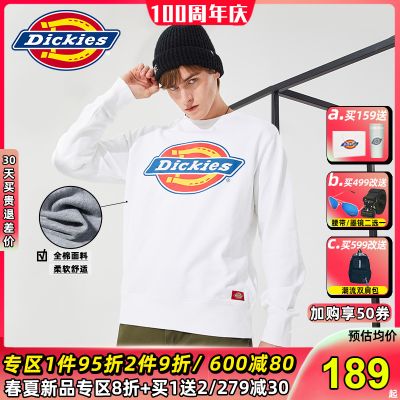 Dickies圆领卫衣男女情侣装迪克斯潮牌印花全棉长袖t恤春夏新品