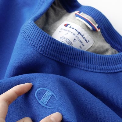 美版正品Champion冠军圆领套头卫衣无帽潮牌情侣加绒打底衫秋款