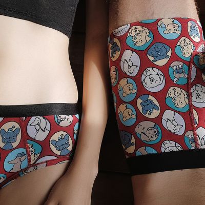 briefs and me男士平角内裤卡通个性中腰情侣内裤可爱女三角夏季