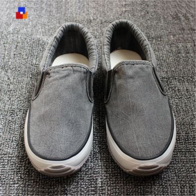 春新款日韩水洗棉帆布鞋男一脚蹬耐磨舒适懒人鞋女情侣平底休闲鞋